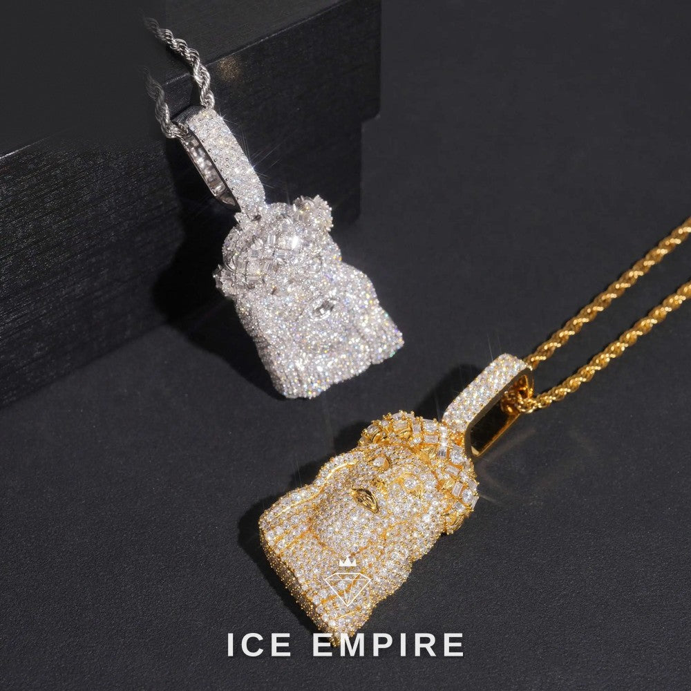 Iced Out Rose Gold Plated Moissanite Pendant