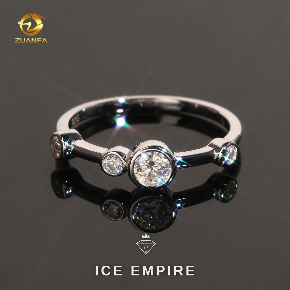 Iced Out Gold Plated Moissanite Engagement Ring