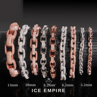 Iced Out Rose Gold Plated Moissanite Cuban Chain
