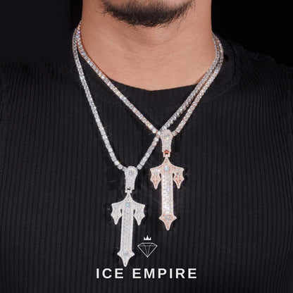 Iced Out Cross 925 Silver Moissanite Pendant