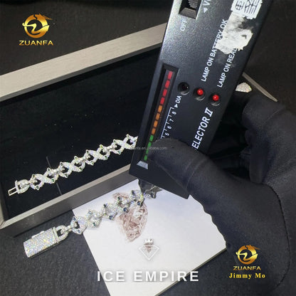 Iced Out 925 Silver Moissanite Cuban Chain