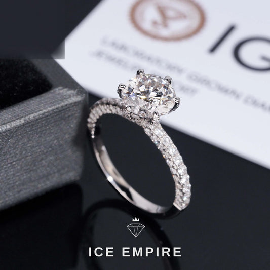 Iced Out Gold Plated Lab Grown Diamond Wedding Band