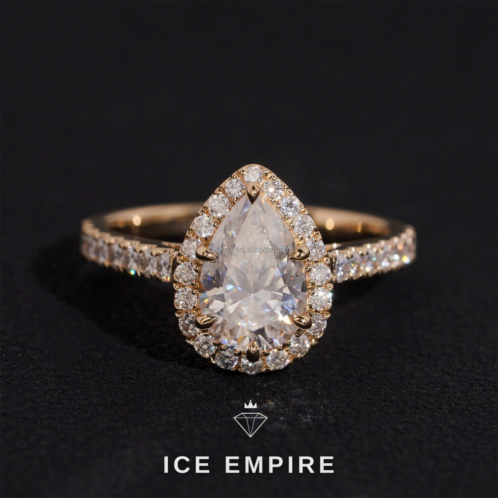 Iced Out 14K Gold Lab Grown Diamond Engagement Ring