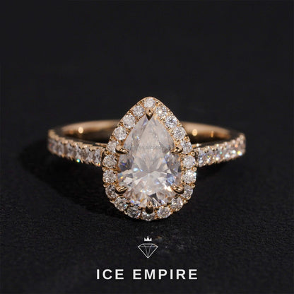 Iced Out 14K Gold Lab Grown Diamond Engagement Ring