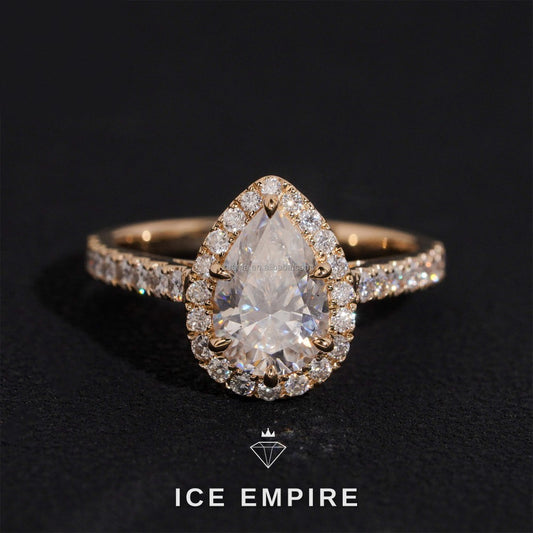Iced Out 14K Gold Lab Grown Diamond Engagement Ring