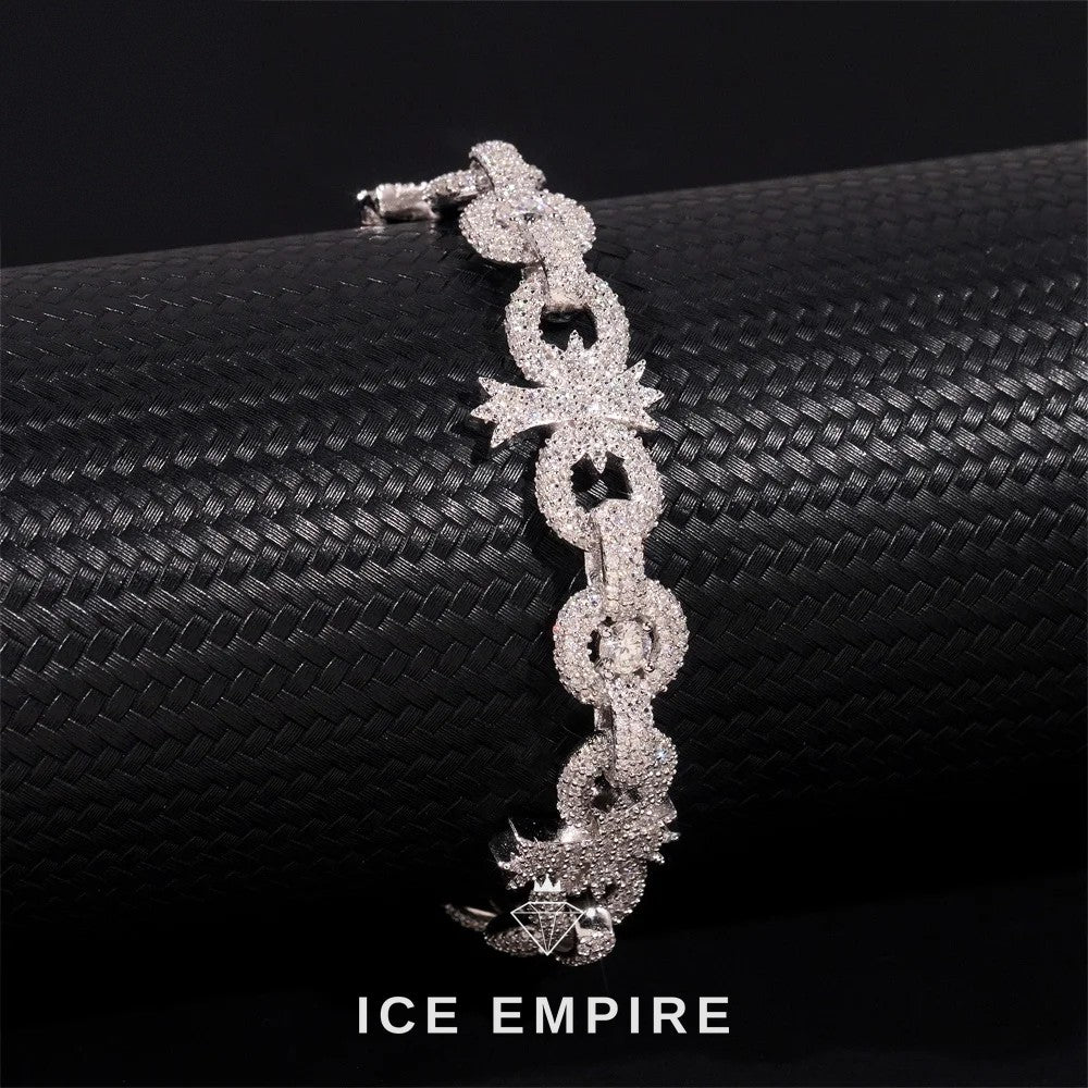 Iced Out Cross Rose Gold Plated Moissanite Bracelet