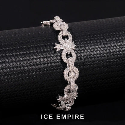 Iced Out Cross Rose Gold Plated Moissanite Bracelet