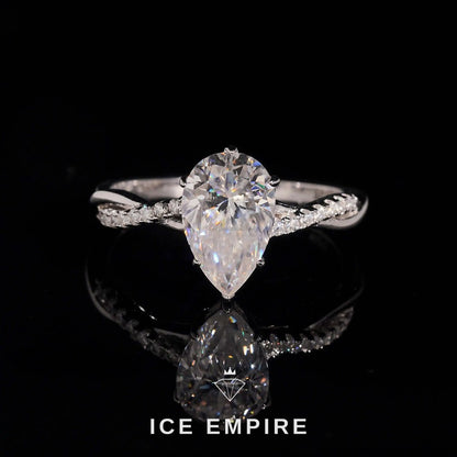 Iced Out 925 Silver Moissanite Engagement Ring