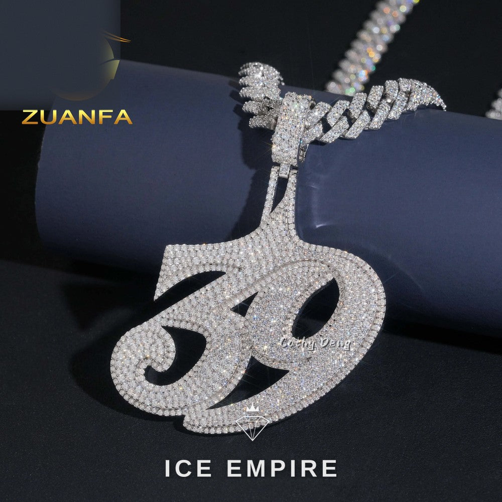 Iced Out Baguette Rose Gold Plated Moissanite Pendant