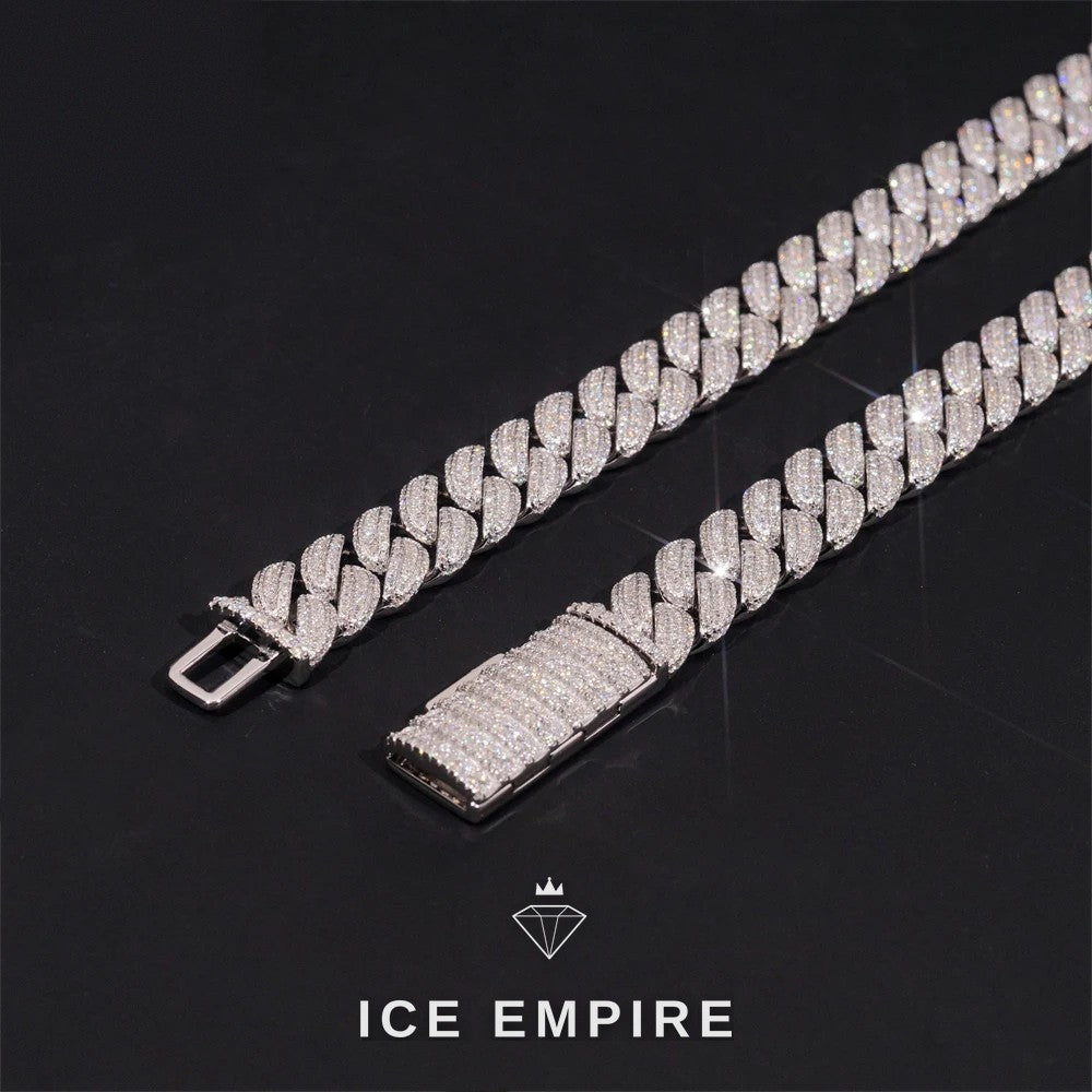 Iced Out Rose Gold Plated Moissanite Cuban Chain