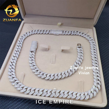 Iced Out Rose Gold Plated Moissanite Cuban Chain