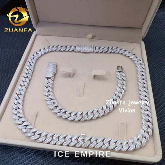 Iced Out Rose Gold Plated Moissanite Cuban Chain