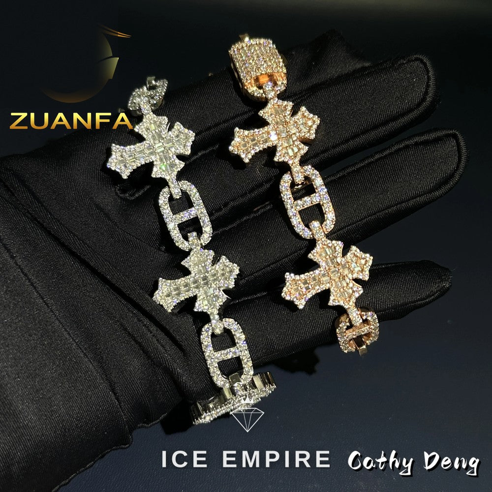 Iced Out Rose Gold Plated Moissanite Cuban Chain