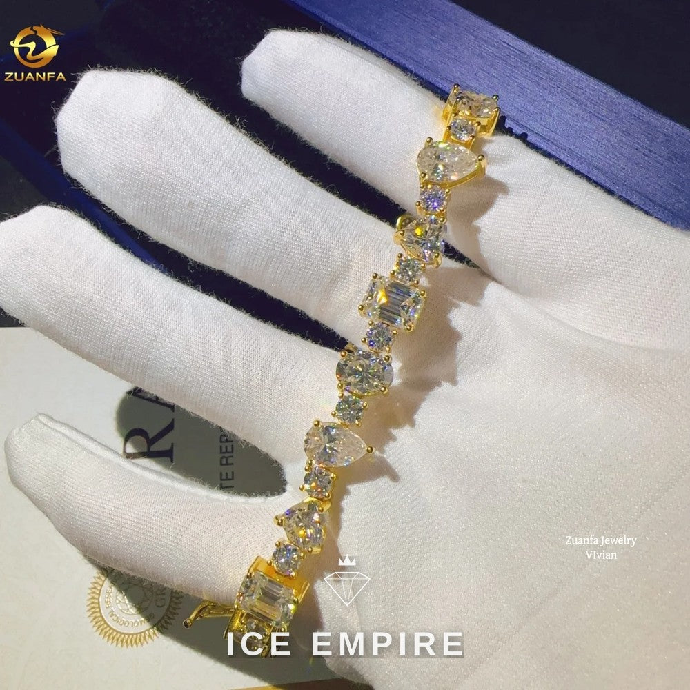 Iced Out 925 Silver Moissanite Tennis Chain