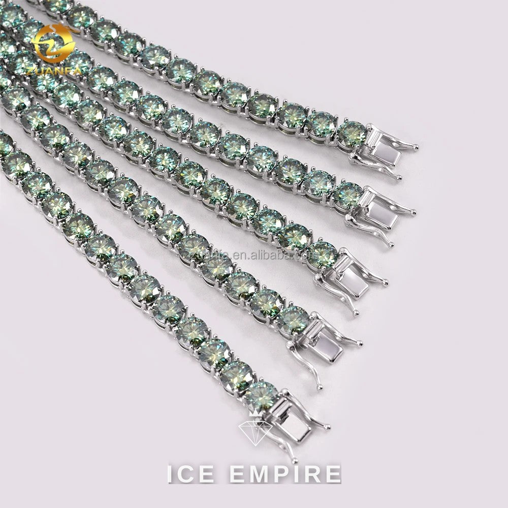 Iced Out 925 Silver Moissanite Tennis Chain