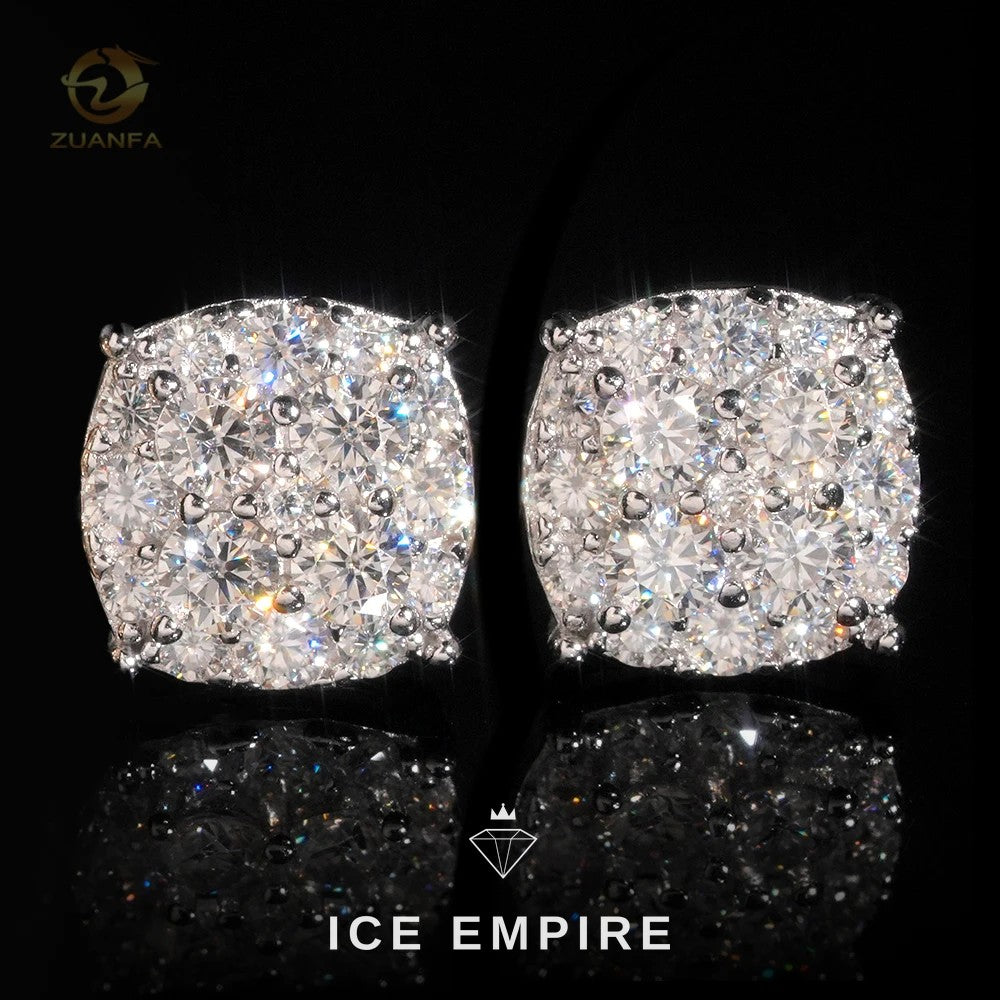 Iced Out Rose Gold Moissanite Earrings