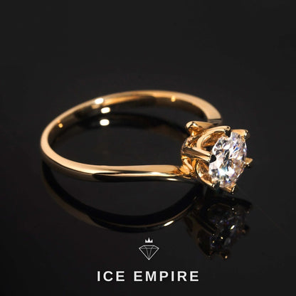 Iced Out Rose Gold Plated Moissanite Engagement Ring