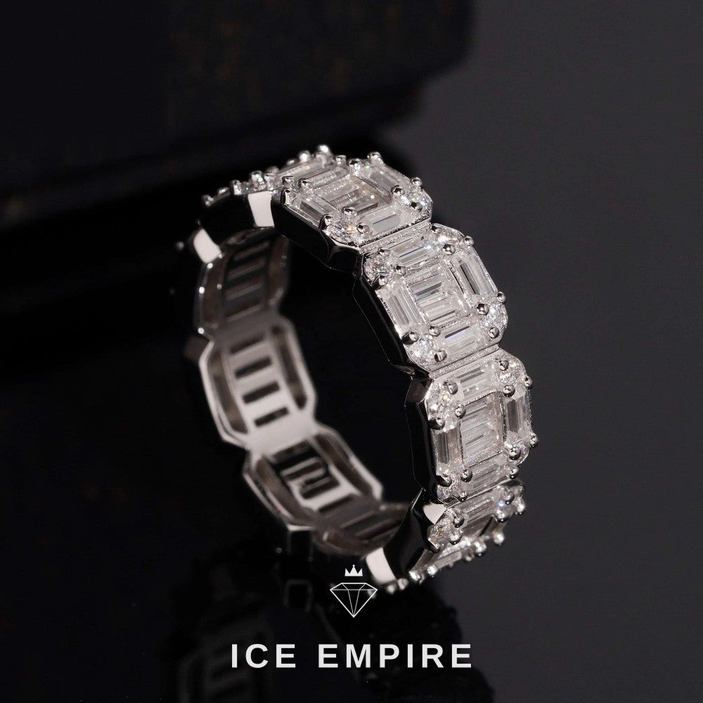 Iced Out Baguette 925 Silver Lab Grown Diamond Pendant