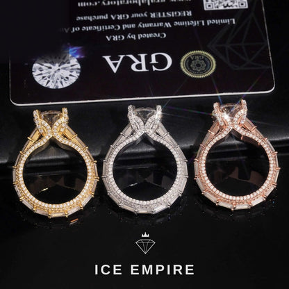 Iced Out 925 Silver Moissanite Wedding Band