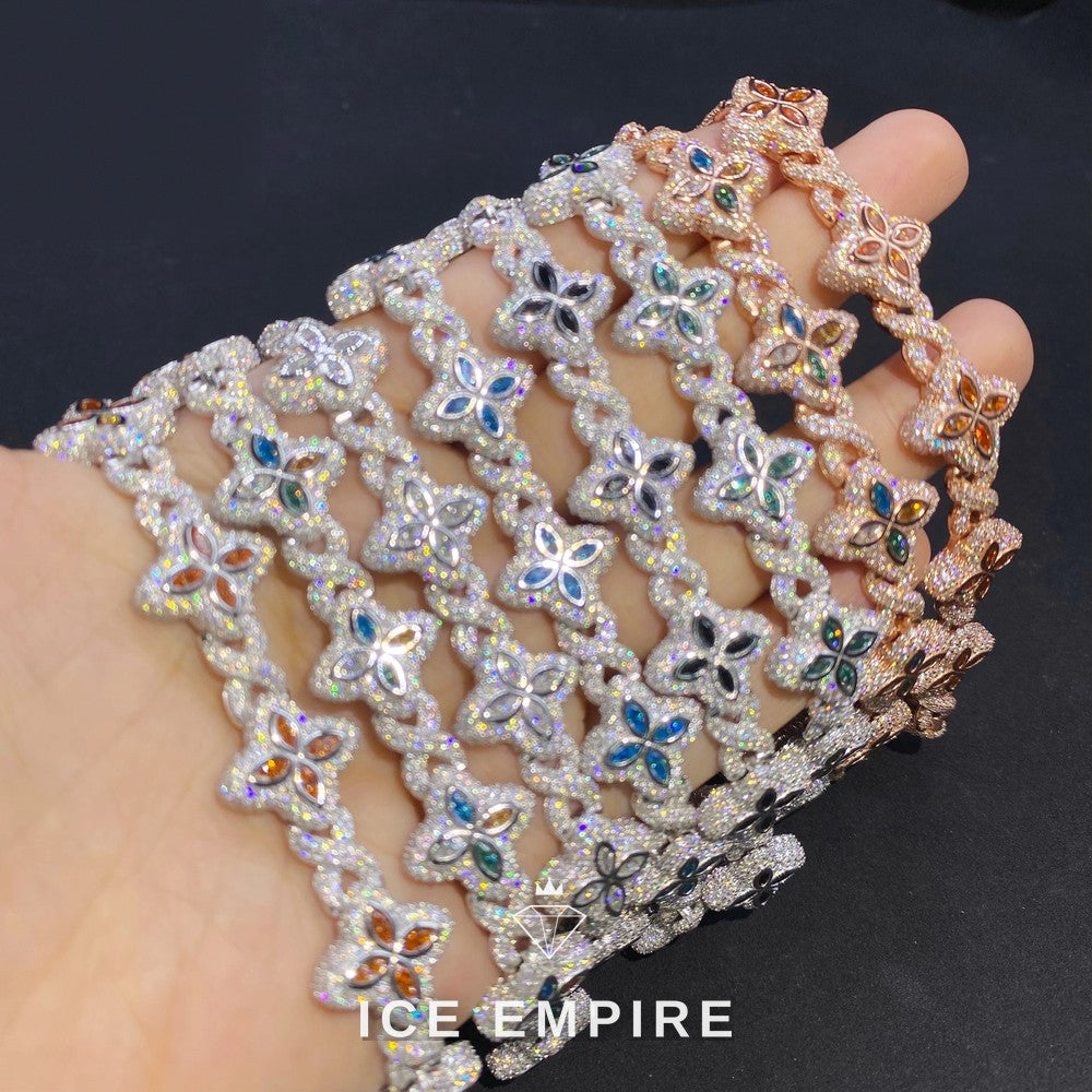 Iced Out 925 Silver Moissanite Cuban Chain