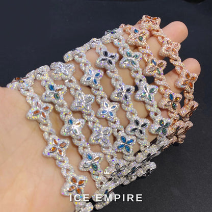 Iced Out 925 Silver Moissanite Cuban Chain