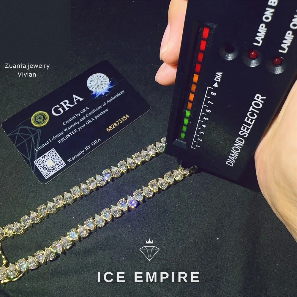 Iced Out Cross Rose Gold Plated Moissanite Cuban Chain