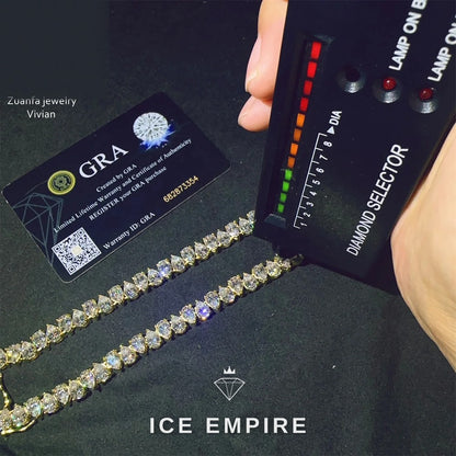 Iced Out Cross Rose Gold Plated Moissanite Cuban Chain