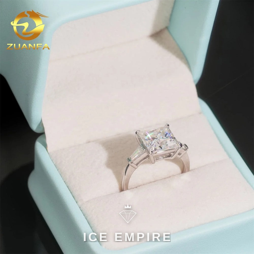 Iced Out 925 Silver Moissanite Wedding Band