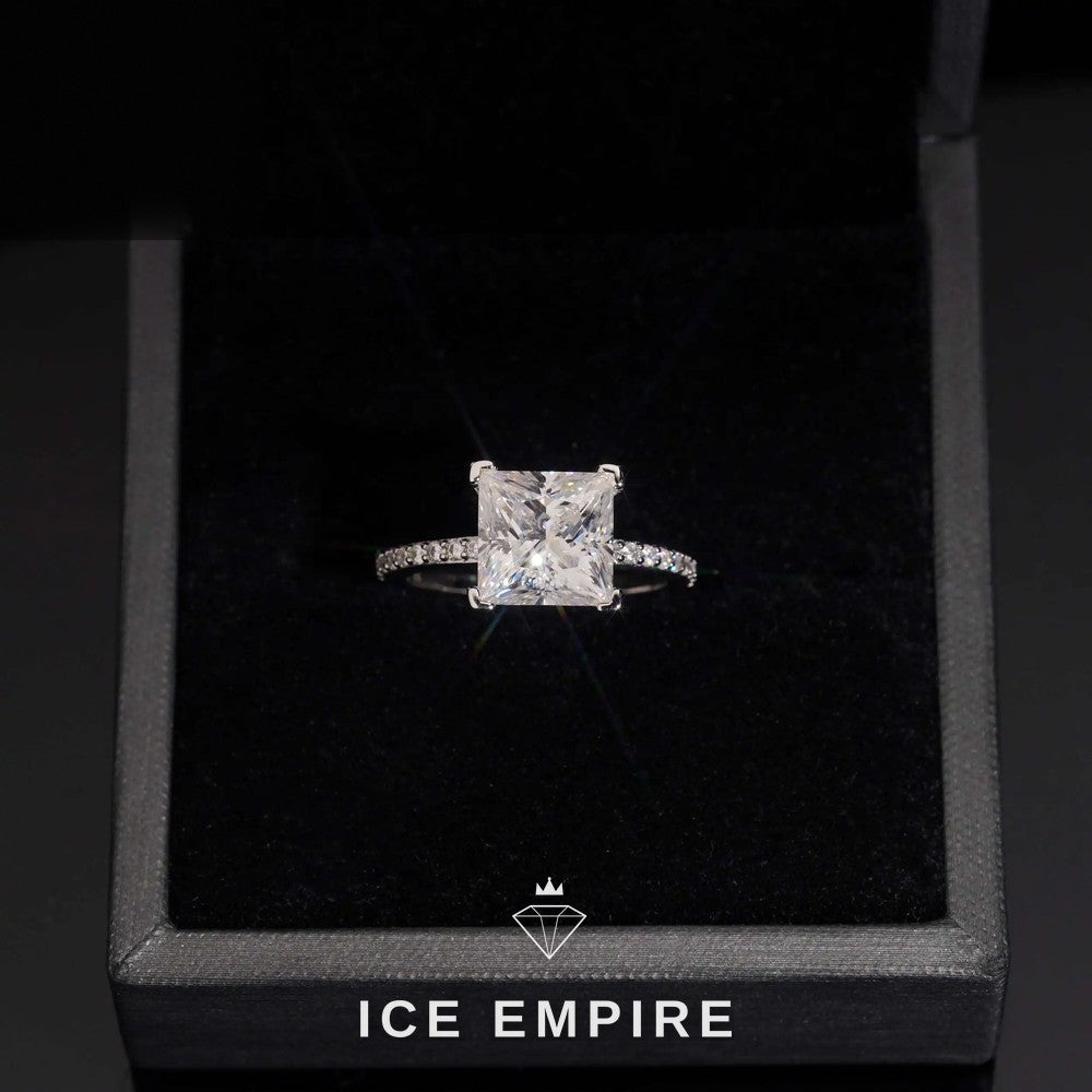 Iced Out Rose Gold Plated Moissanite Wedding Band