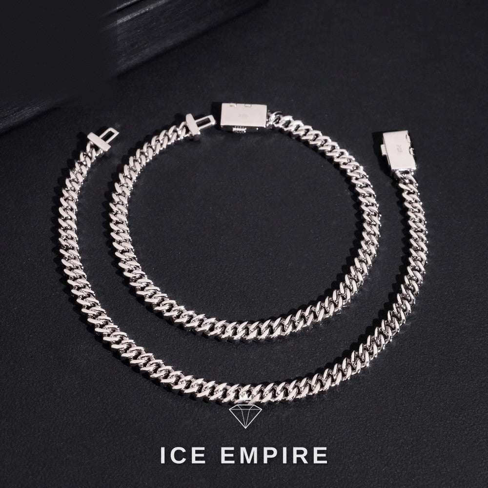 Iced Out 925 Silver Moissanite Cuban Chain