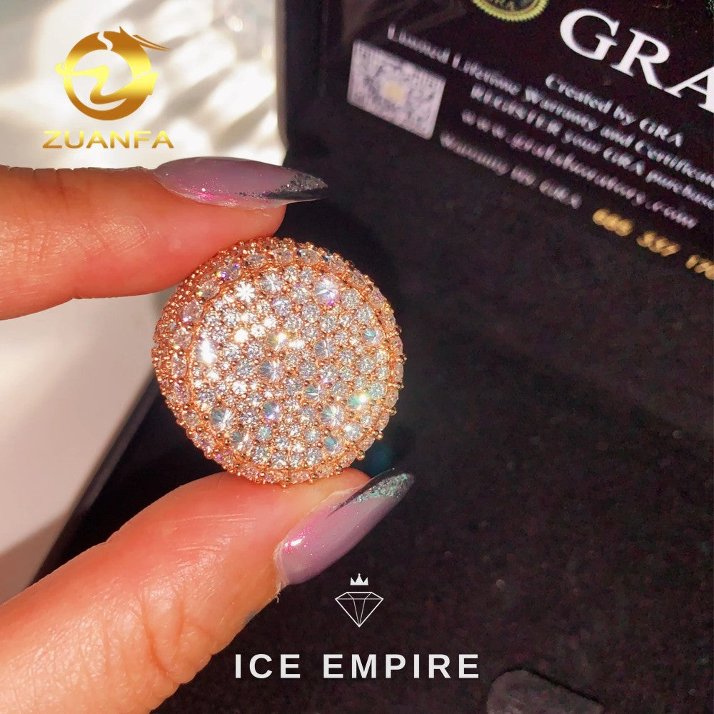 Iced Out 925 Silver Moissanite Ring