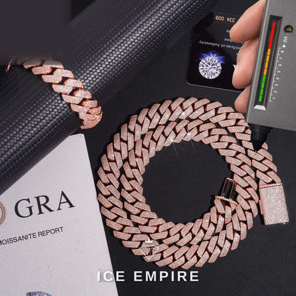Iced Out Rose Gold Plated Moissanite Cuban Chain