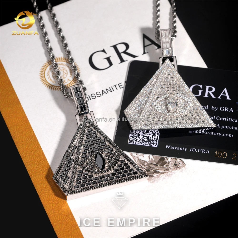 Iced Out Baguette 925 Silver Pendant