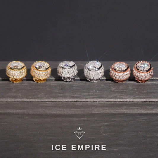 Iced Out Gold Plated Moissanite Stud Earrings