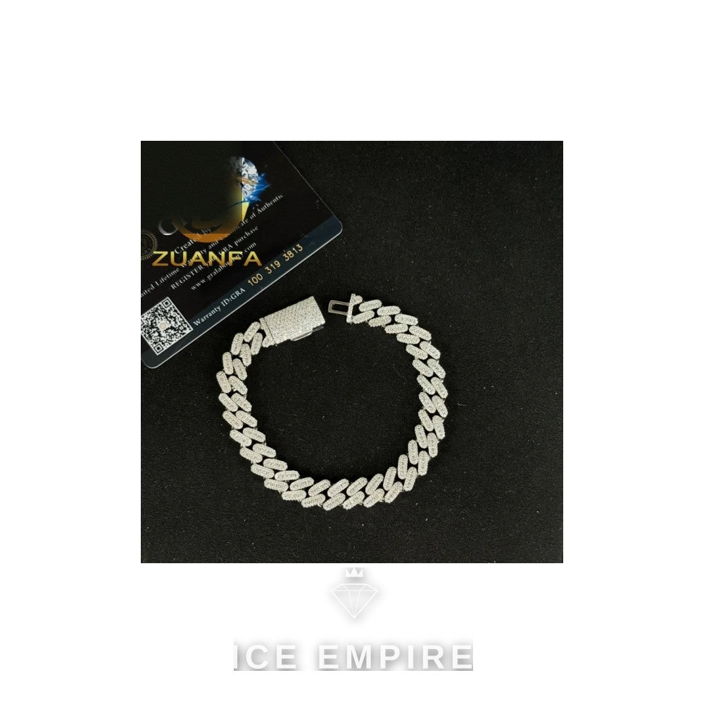 Iced Out 925 Silver Moissanite Cuban Chain