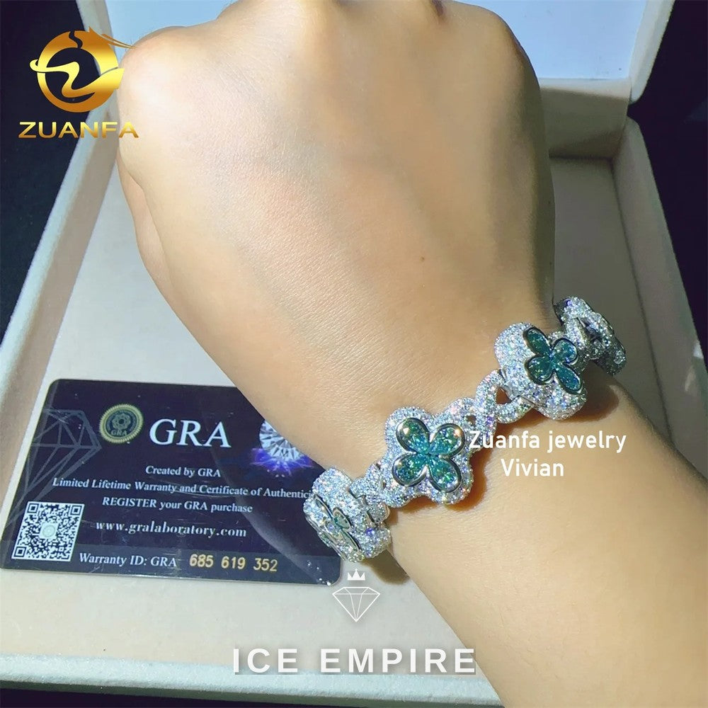 Iced Out 925 Silver Moissanite Cuban Chain