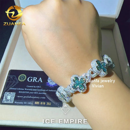 Iced Out 925 Silver Moissanite Cuban Chain