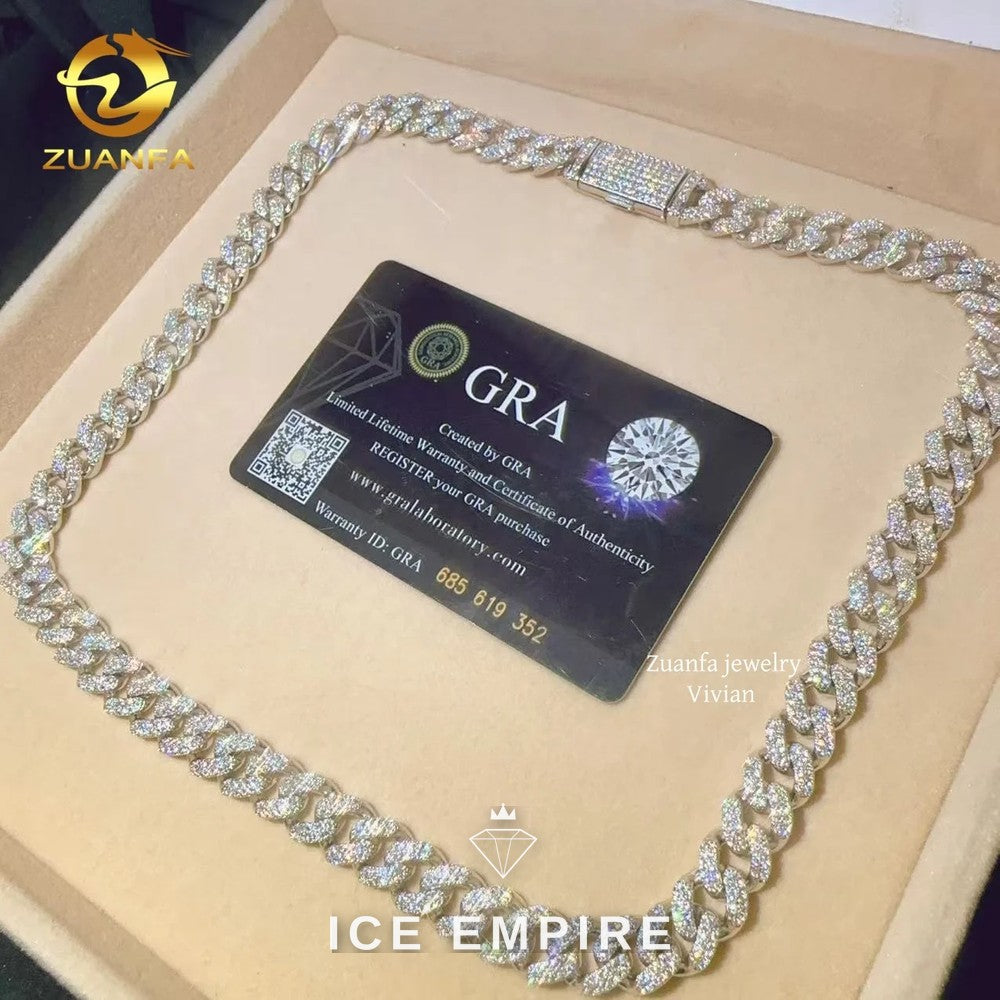 Iced Out Rose Gold Plated Moissanite Cuban Chain