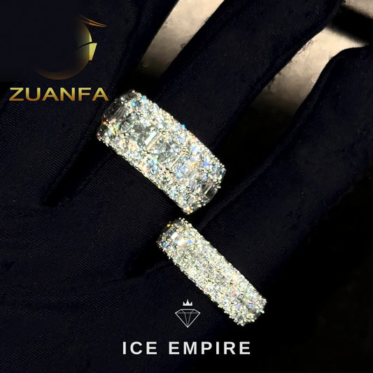 Iced Out 925 Silver Moissanite Hoop Earrings