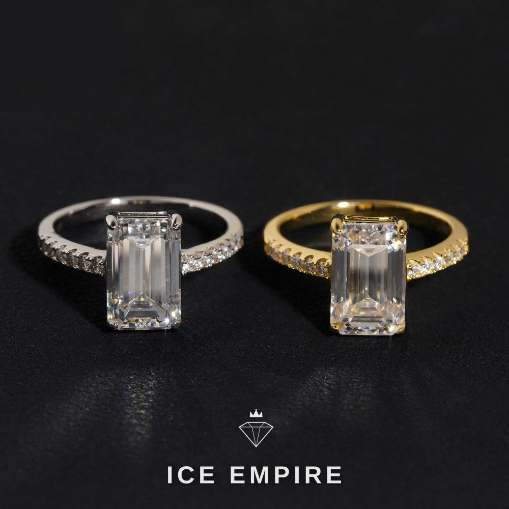 Iced Out 925 Silver Moissanite Wedding Band