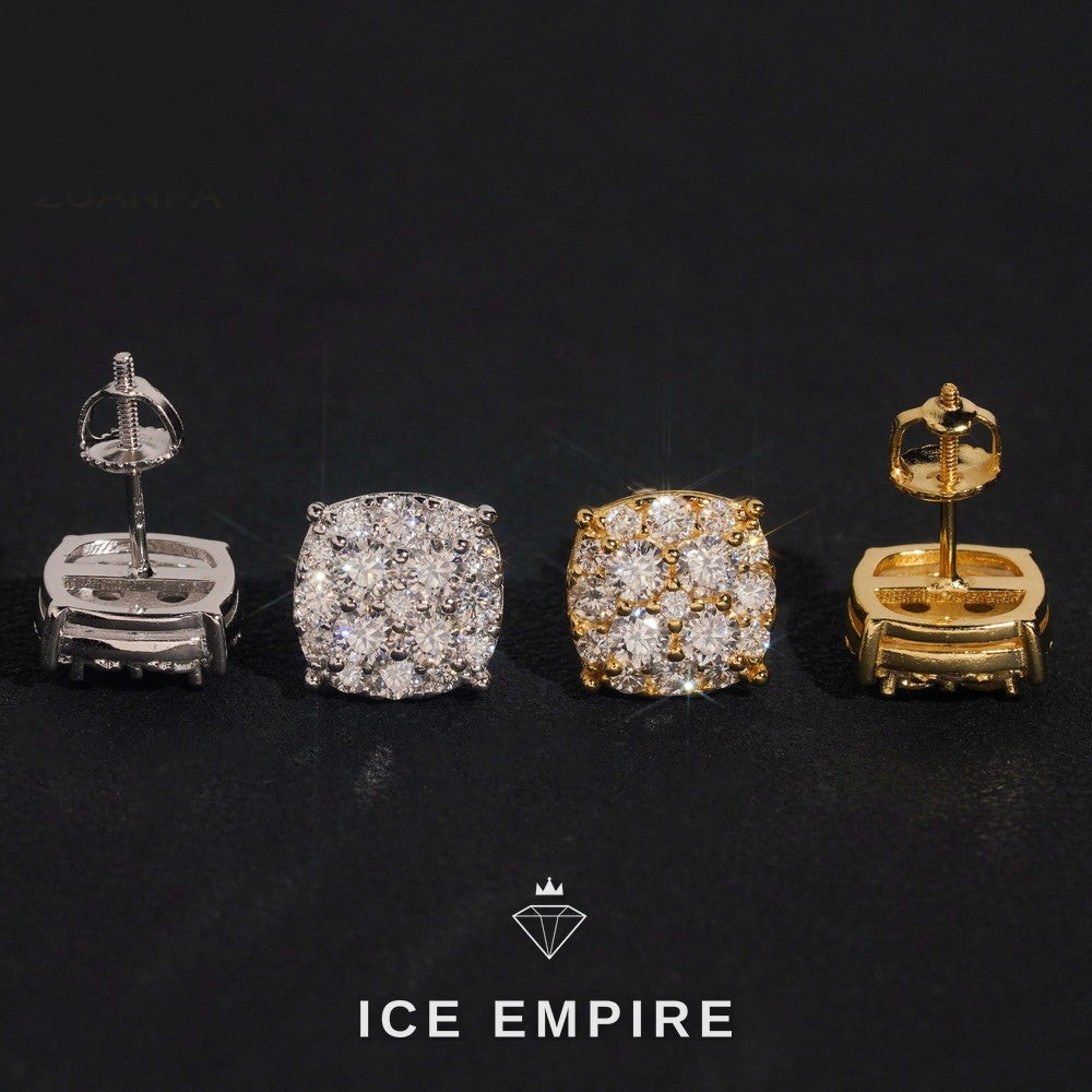 Iced Out Gold Plated Moissanite Earrings