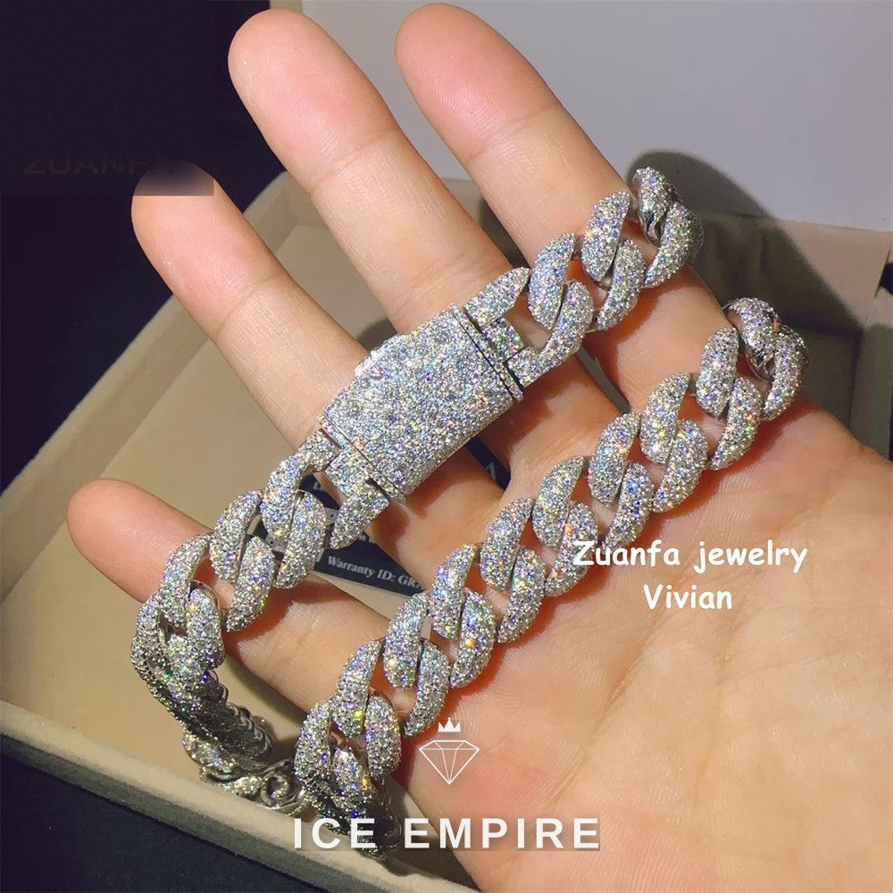 Iced Out Rose Gold Plated Moissanite Cuban Chain