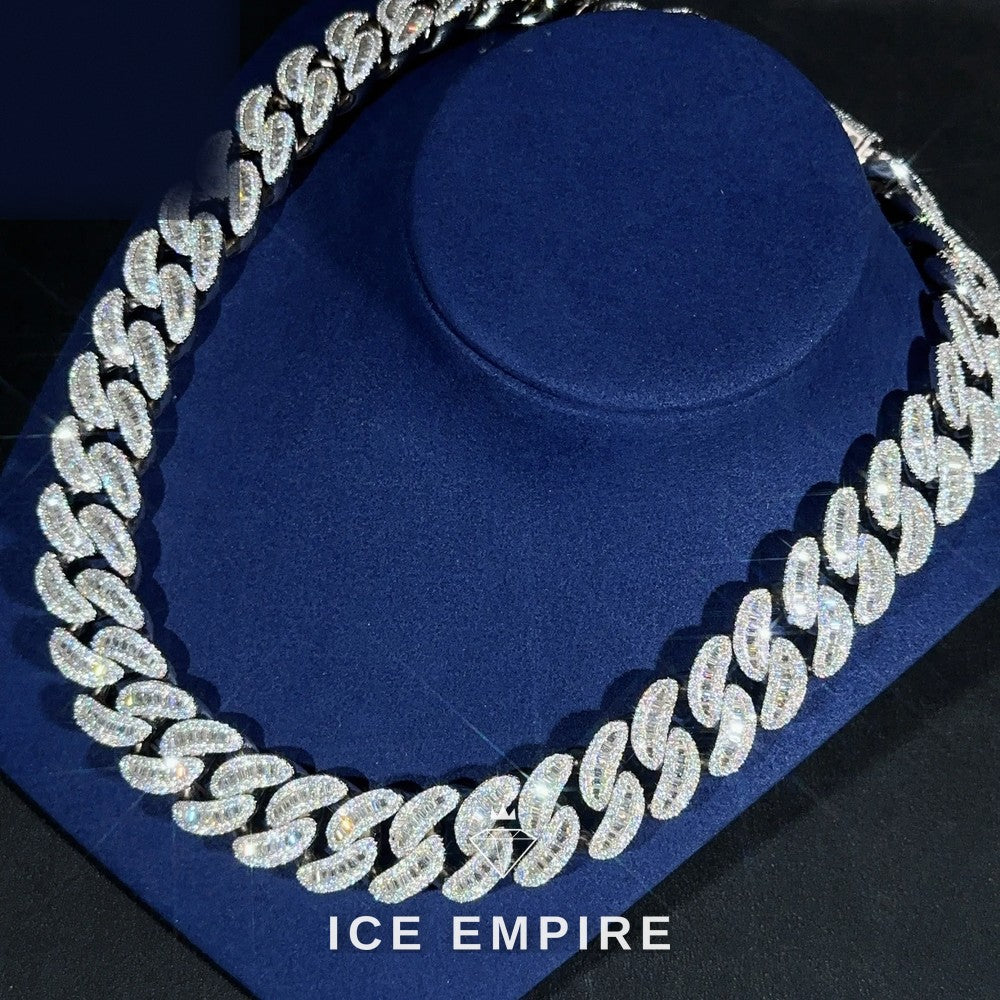 Iced Out Rose Gold Plated Moissanite Cuban Chain