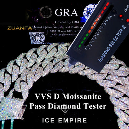 Iced Out Rose Gold Plated Moissanite Cuban Chain