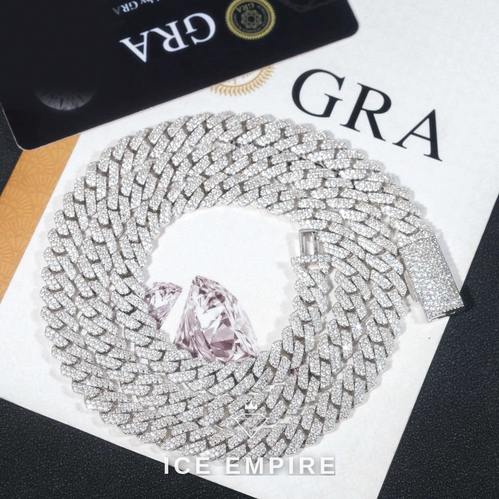 Iced Out Rose Gold Plated Moissanite Cuban Chain