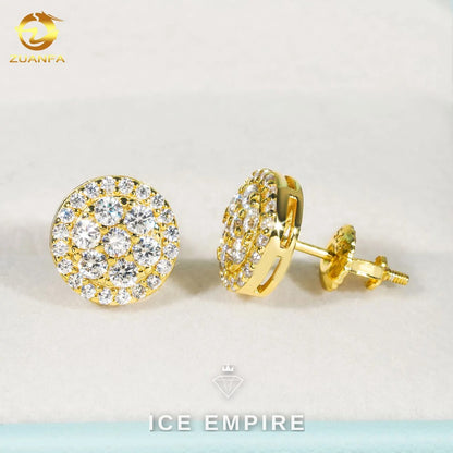 Iced Out Rose Gold Plated Moissanite Earrings