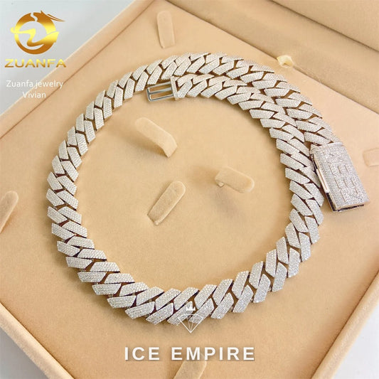 Iced Out Rose Gold Plated Moissanite Cuban Chain