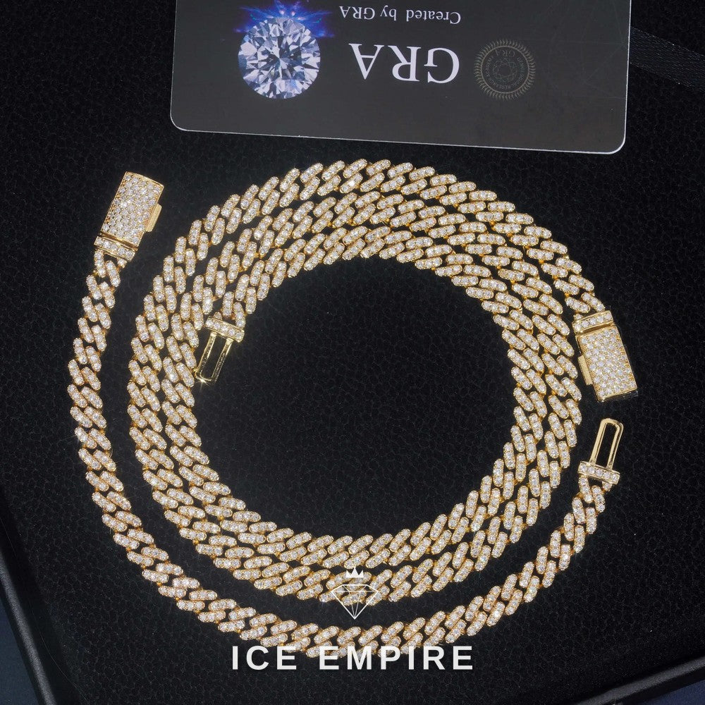 Iced Out Rose Gold Plated Moissanite Cuban Chain