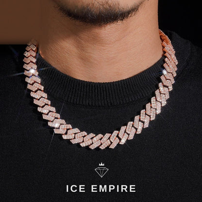 Iced Out Rose Gold Plated Moissanite Cuban Chain
