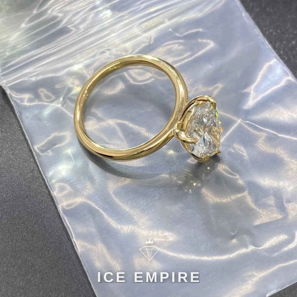 Iced Out 10K Gold Lab Grown Diamond Engagement Ring